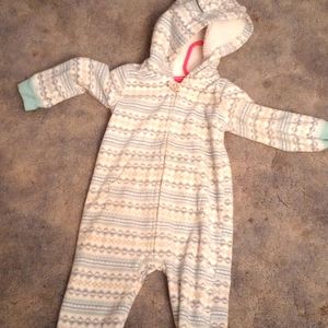 Carter's Toddler Girls one piece zip with hood  Outerwear. 12 Mos.